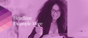 smiling woman behind purple colour